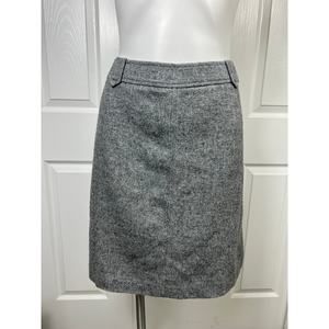 Talbots Women's Gray Herringbone Wool Blend Skirt Size 8